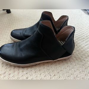 Black flat booties. Size 8